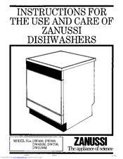 Zanussi DW400 Use And Care Instructions Manual