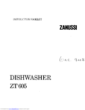 Zanussi ZT 605 Instruction Booklet