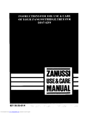 Zanussi DF67/42FF Use And Care Instructions Manual