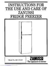 Zanussi 51FF Use And Care Instructions Manual
