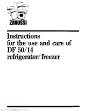 Zanussi DF 50/14 Use And Care Manual