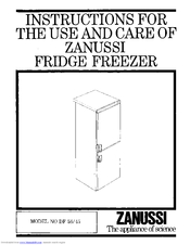 Zanussi DF56/45 Use And Care Instructions Manual