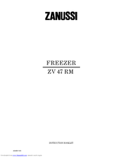 Zanussi FREEZER ZV 47 Instruction Booklet