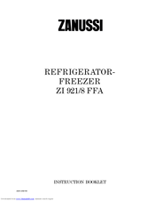 Zanussi Z1921/8 FFA Instruction Booklet