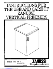 Zanussi Z 1121 HVR Instructions For The Use And Care