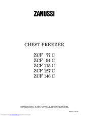 Zanussi ZCF 146 C Operating And Installation Manual