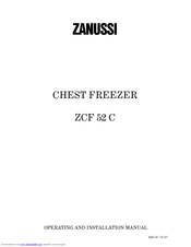 Zanussi ZCF 52 C Operating And Installation Manual