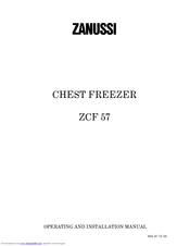 Zanussi ZCF 57 Operating And Installation Manual