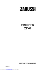 Zanussi ZF 67 Instruction Booklet