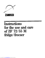 Zanussi ZF 72/55 M Instructions For The Use And Care