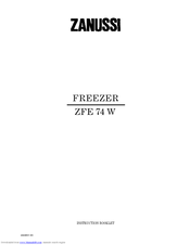 Zanussi ZFE 74 W Instruction Booklet