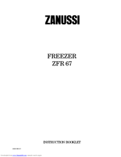 Zanussi ZFR 67 Instruction Booklet