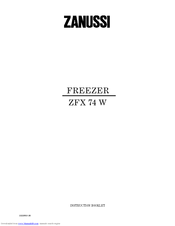 Zanussi ZFX 74 W Instruction Booklet