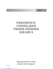 Zanussi ZJB 9476 X Instruction Booklet