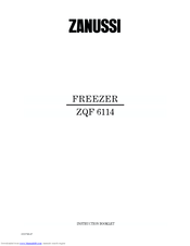 Zanussi ZQF 6114 Instruction Booklet