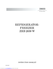Zanussi Electrolux ZRB 2630 W Instruction Booklet