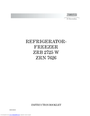 Zanussi Electrolux ZRB 2725 W Instruction Booklet