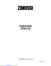 Zanussi ZVR11R Instruction Booklet