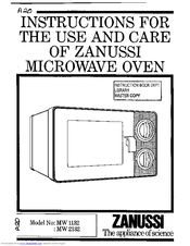 Zanussi MW 2132 Instructions For Use And Care Manual