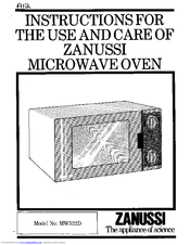 Zanussi MW522D Use And Care Instructions Manual