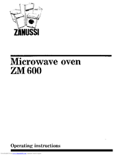 Zanussi ZM 600 Operating Instructions Manual
