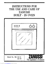 Zanussi 553 W Instructions For Use And Care Manual