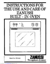 Zanussi FM9411 Use And Care Instructions Manual