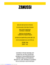 Zanussi MULTI BUILT-IN OVENS ZBM 762 Instruction Booklet
