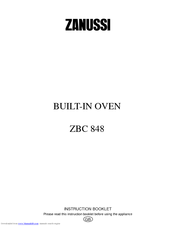 Zanussi ZBC 848 Instruction Booklet