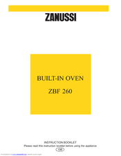 Zanussi ZBF 260 Instruction Booklet