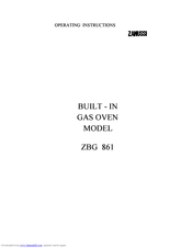 Zanussi ZBG 861 Operating Instructions Manual