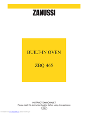 Zanussi ZBQ 465 Instruction Booklet