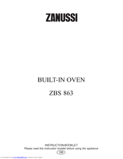 Zanussi ZBS863 Instruction Booklet
