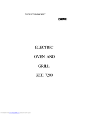 Zanussi ZCE 7200 Instruction Booklet