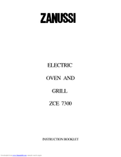 Zanussi ZCE 7300 Instruction Booklet