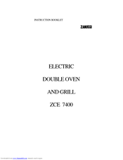 Zanussi ZCE 7400 Instruction Booklet
