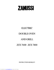 Zanussi ZCE 7800 Instruction Booklet