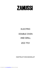Zanussi ZCE 7701 Instruction Booklet