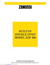 Zanussi ZDF 866 Instruction Booklet
