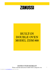 Zanussi ZDM 868 Instruction Booklet