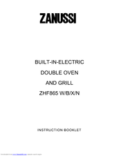 Zanussi ZHF865B Instruction Booklet