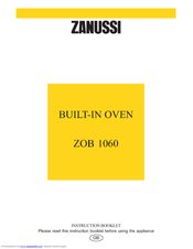 Zanussi ZOB 1060 Instruction Booklet