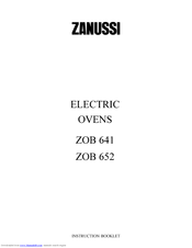 Zanussi ZOB 652 Instruction Booklet