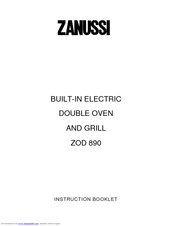 Zanussi ZOD 890 Instruction Booklet