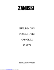 Zanussi ZUG 78 Instruction Booklet