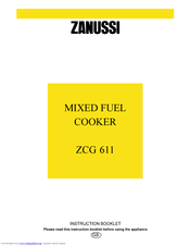Zanussi ZCG 611 Instruction Booklet