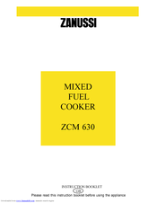 Zanussi ZCM 630 Instruction Booklet