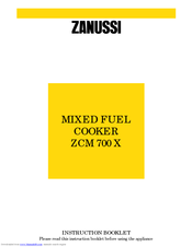 Zanussi ZCM 700 X Instruction Booklet