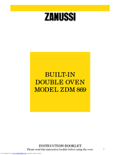 Zanussi ZDM 869 Instruction Booklet