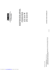 Zanussi Electrolux REFRIGERATOR- FREEZER ZX55/4SI Instruction Booklet